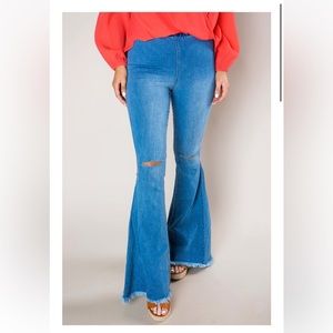 Medium Wash Pull On Flares